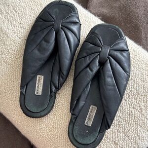 Balenciaga Black Padded Twist Slide Sandals